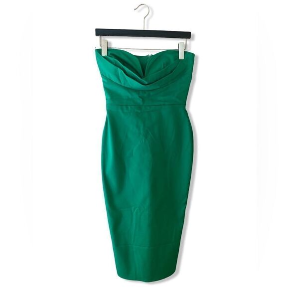 More To Come Sophia Midi Dress Kelly Green strapless sheath Revolve XS - Picture 3 of 10